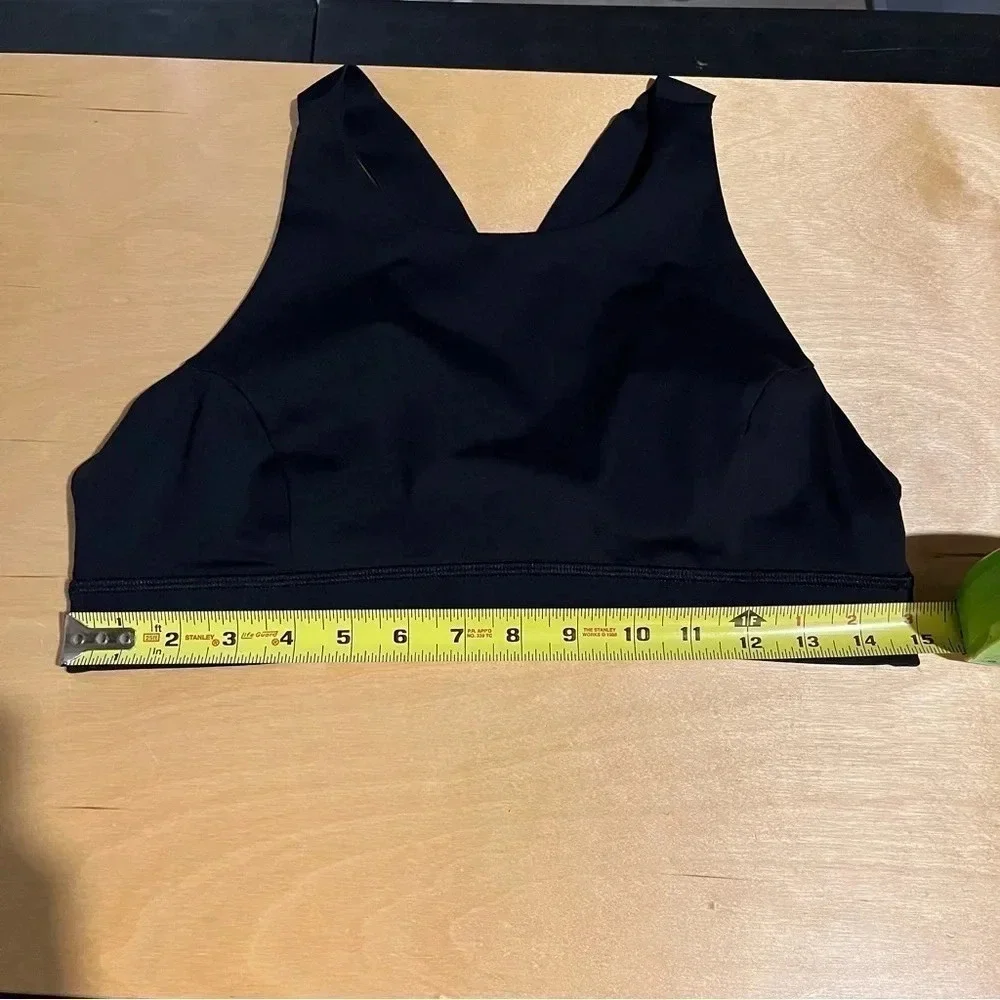 Lululemon Fast & Free Sports Bra Nulux Black Size 12 Unpadded Yoga W2AMIS